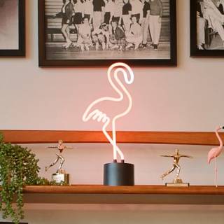 Flamingo neon lamp in lobby