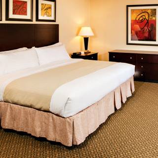 King sized bed in a hotel room